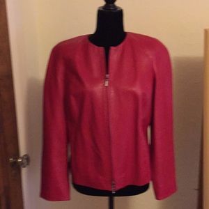 Red leather jacket